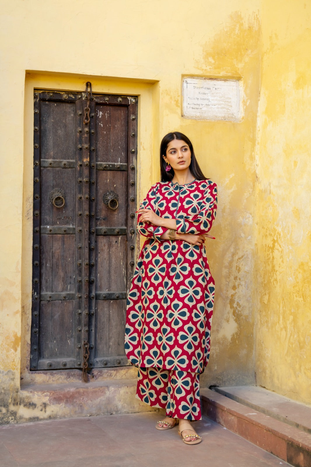 Smart pure cotton with pintex two piece cordset (P2065)