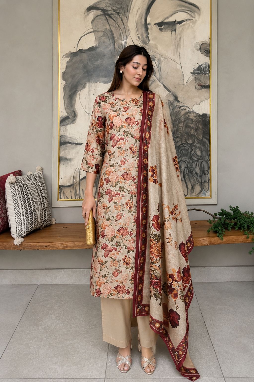 Pure linen smart three piece set (B918)