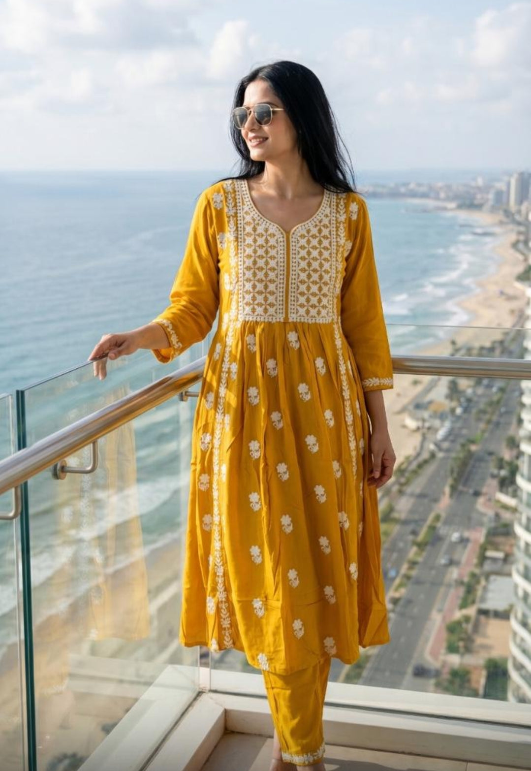 Pure cotton fully chikankari two piece cordset (B540)