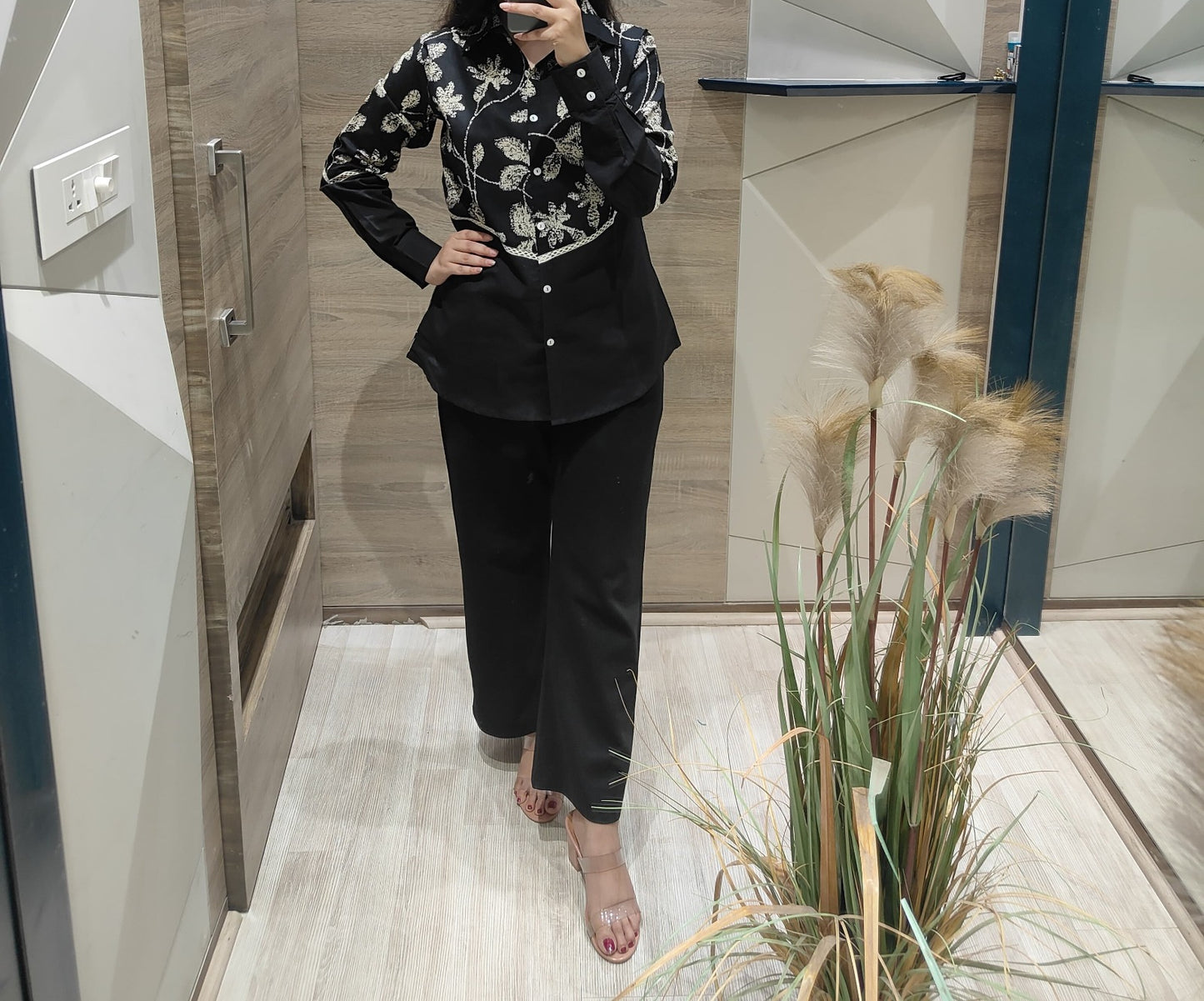 Black with beidge pure cotton only short (P2145)