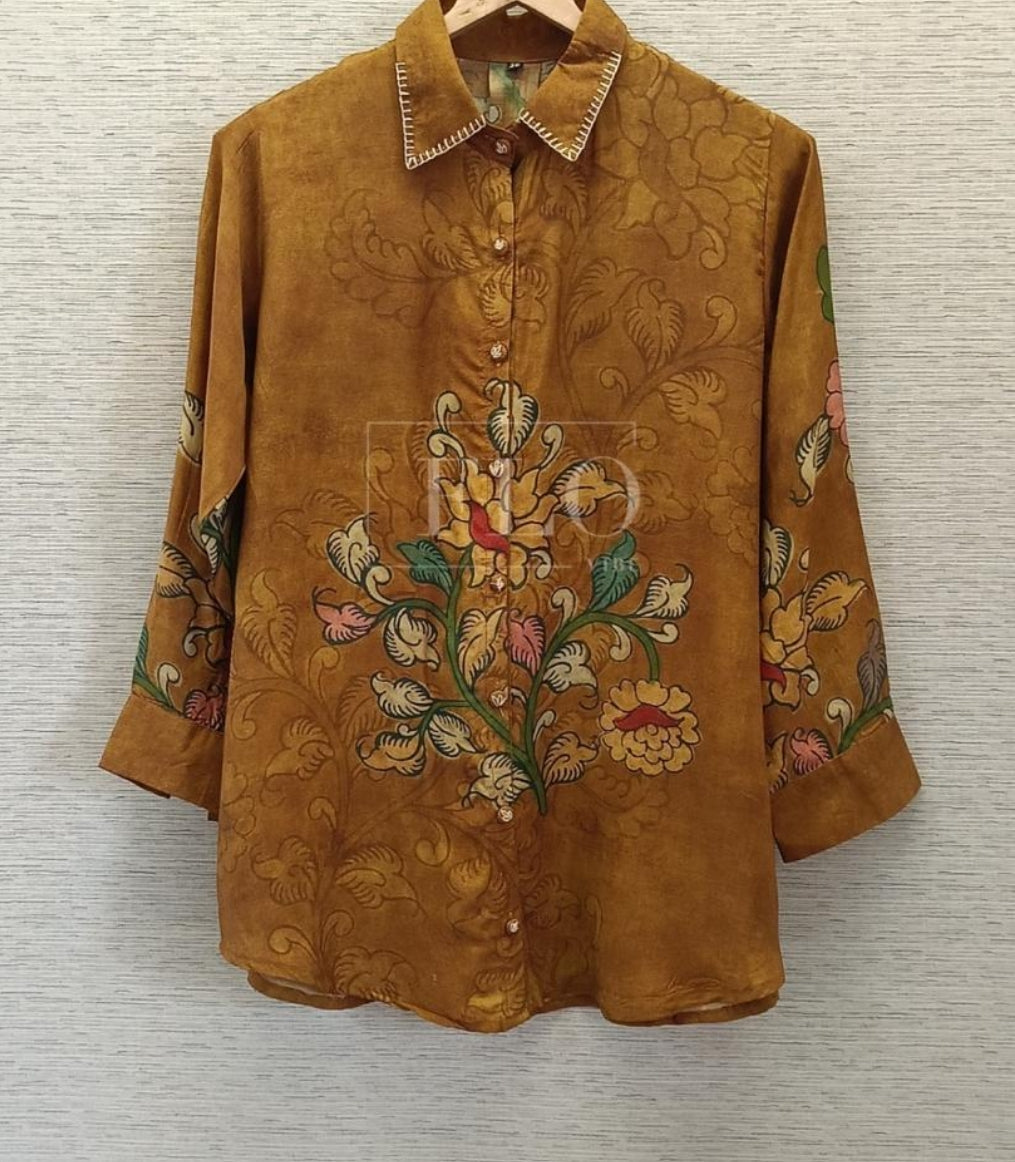 Pure muslin placement print front and back same print (A1376)