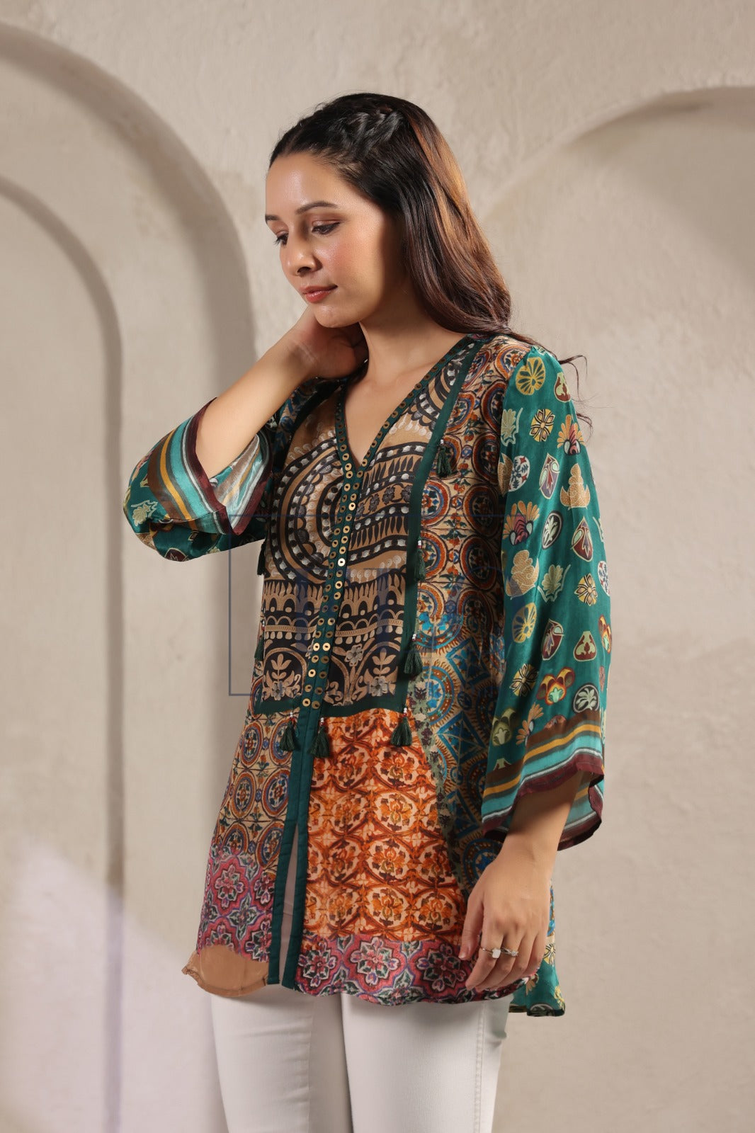 Pure crape Designer shirt (A514)