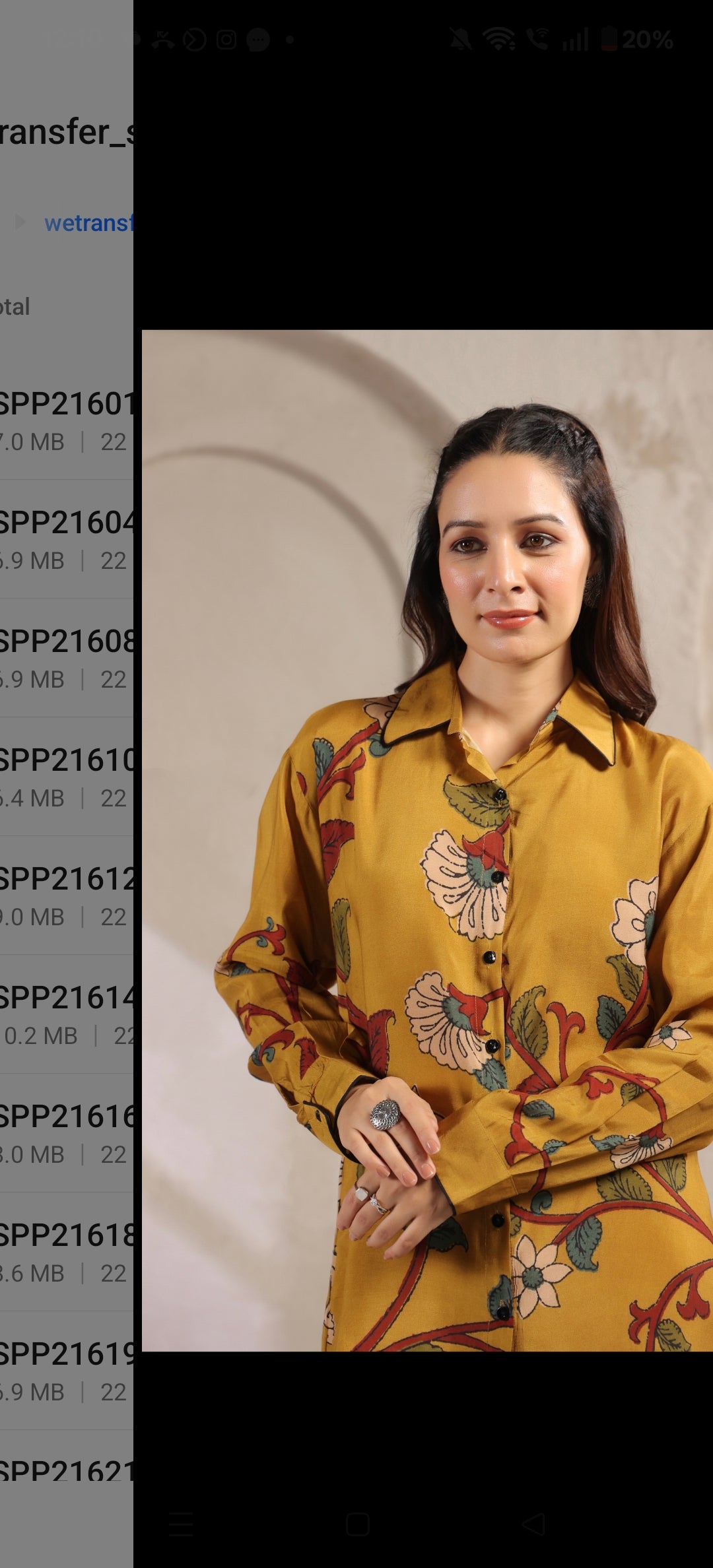 Mustred kalamkari shirt low high pattern (A960)
