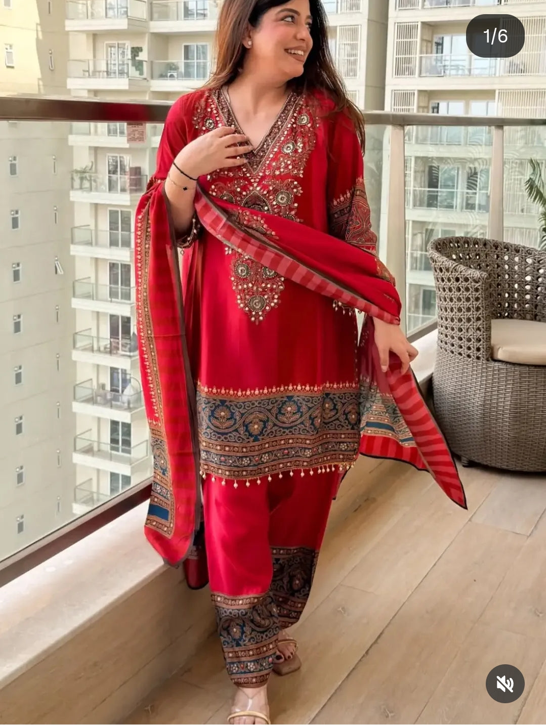 Russian silk with mul lining farshi salwar three piece set (C746)