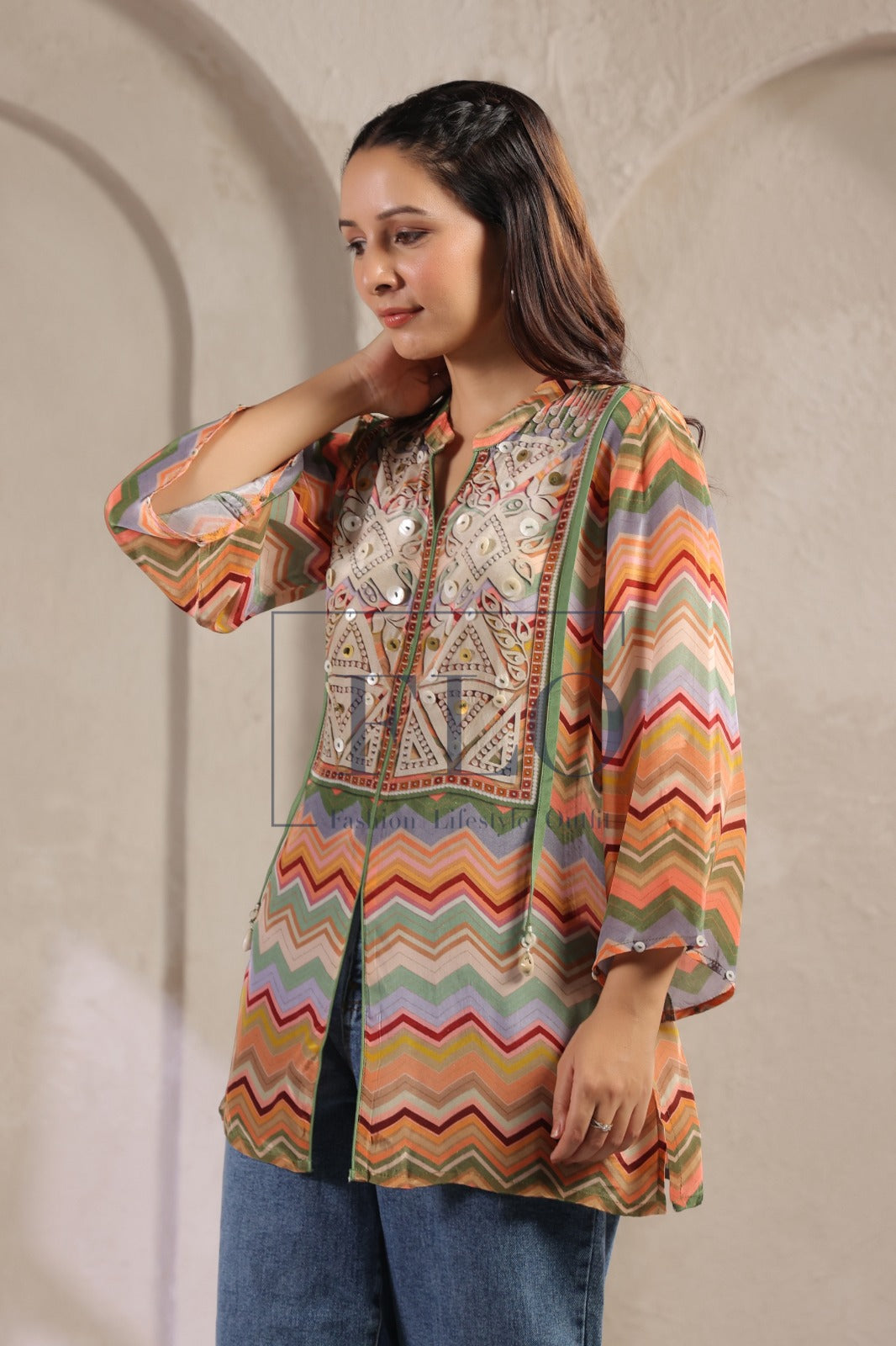 Pure crape Designer shirt (A513)