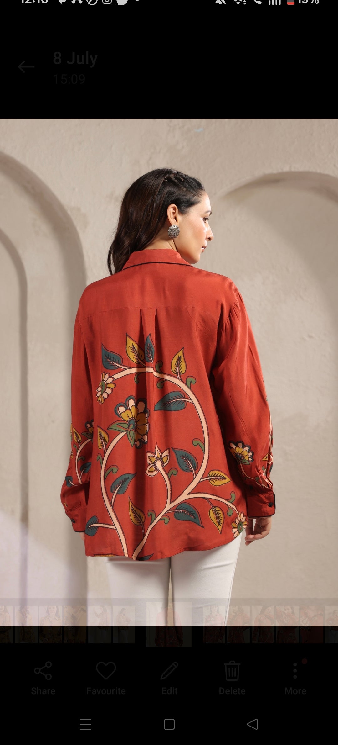 kalamkari shirt low high pattern (A959)
