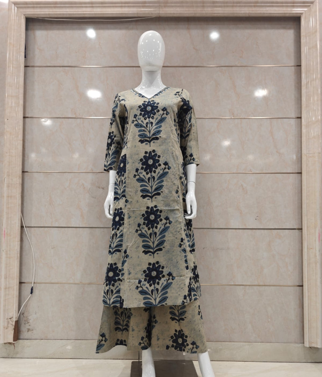 Original block print pure cotton smart two piece cordset (B912)