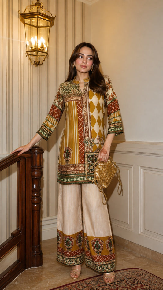 Natural crape smart two piece cordset (S318)