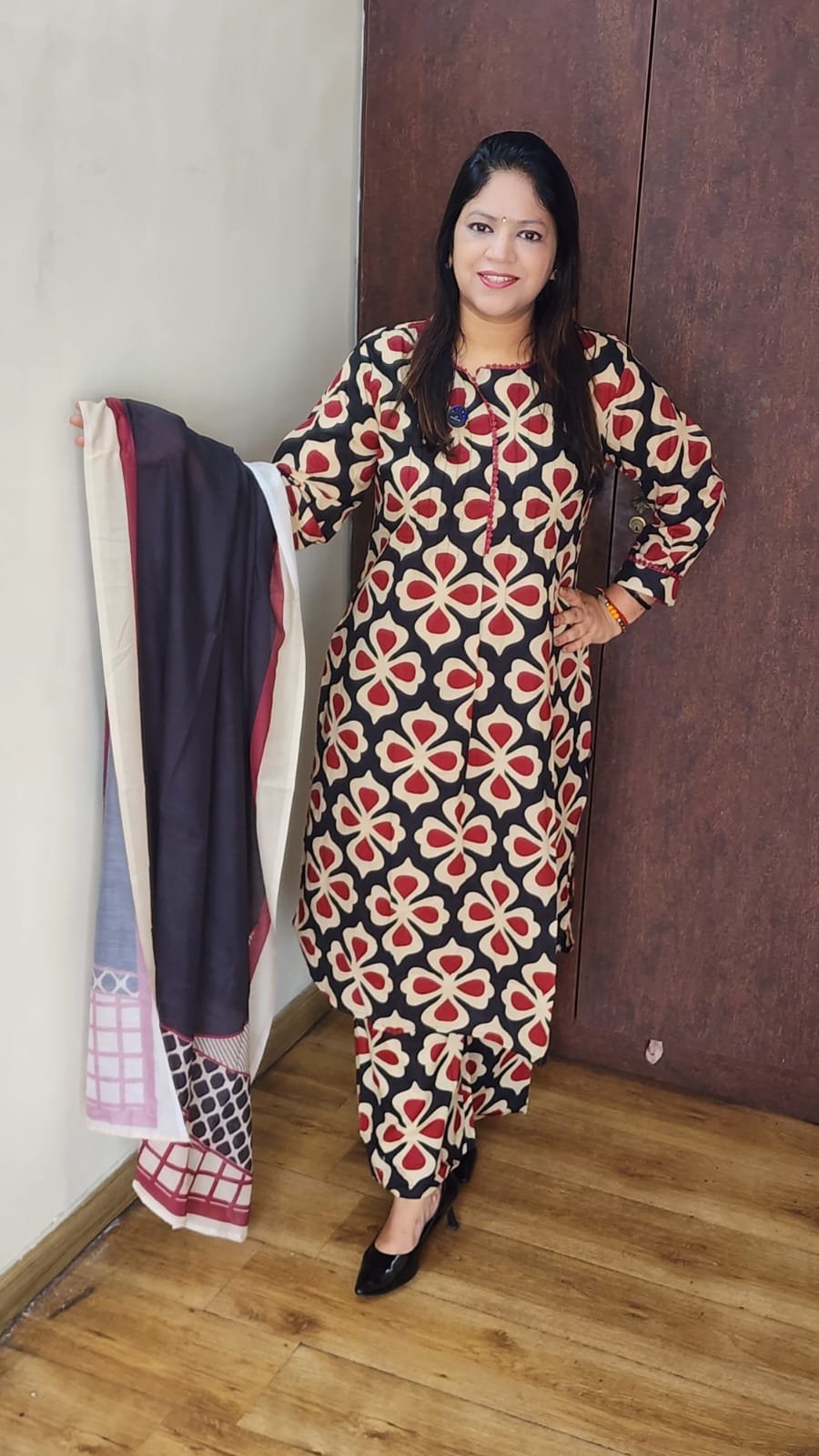 Black pure cotton three piece set (A1176)