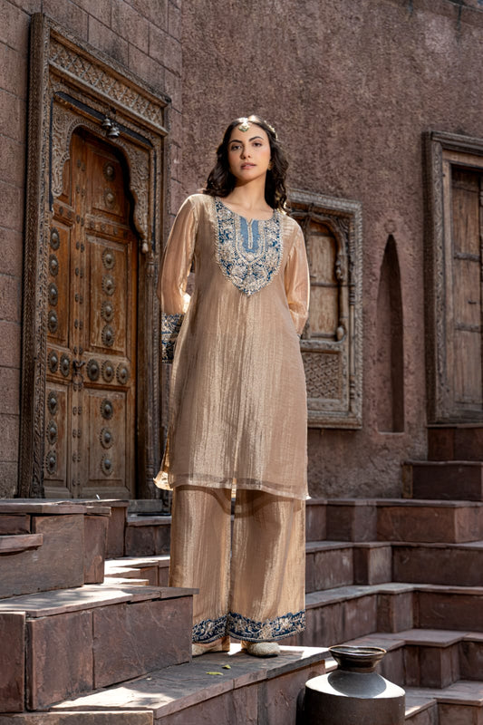 Pure tissue with applique work three piece set (S242)