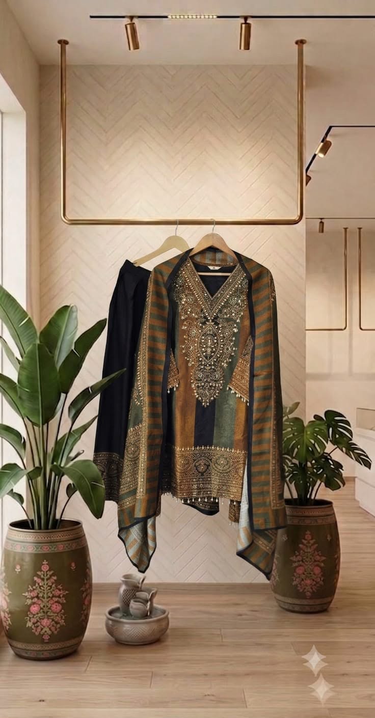 Restocked Russian silk with lining smart farshi salwar three piece set (S347) (next week dispatch)