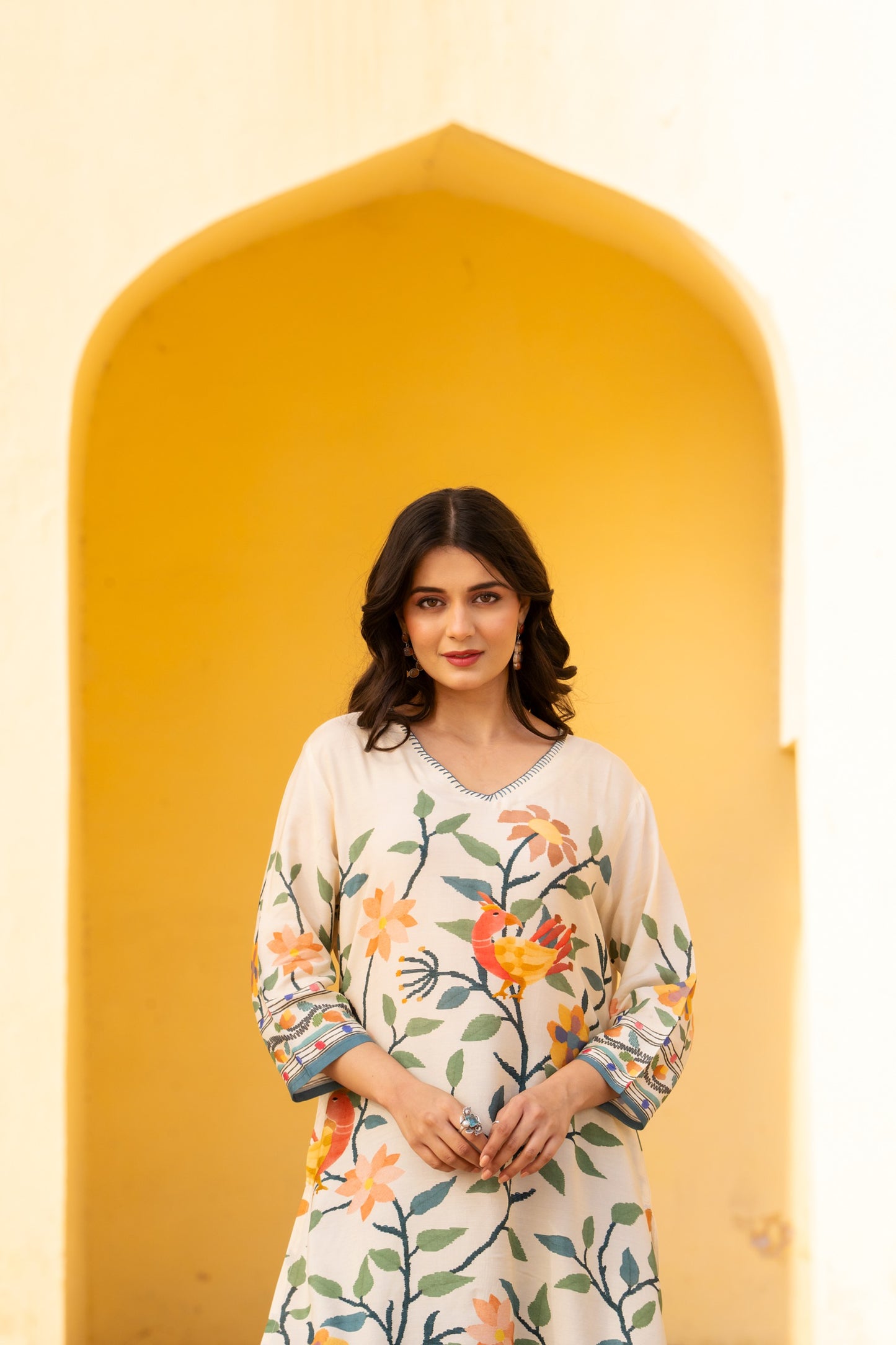 Ivory pure mul silk two piece set (P1956)