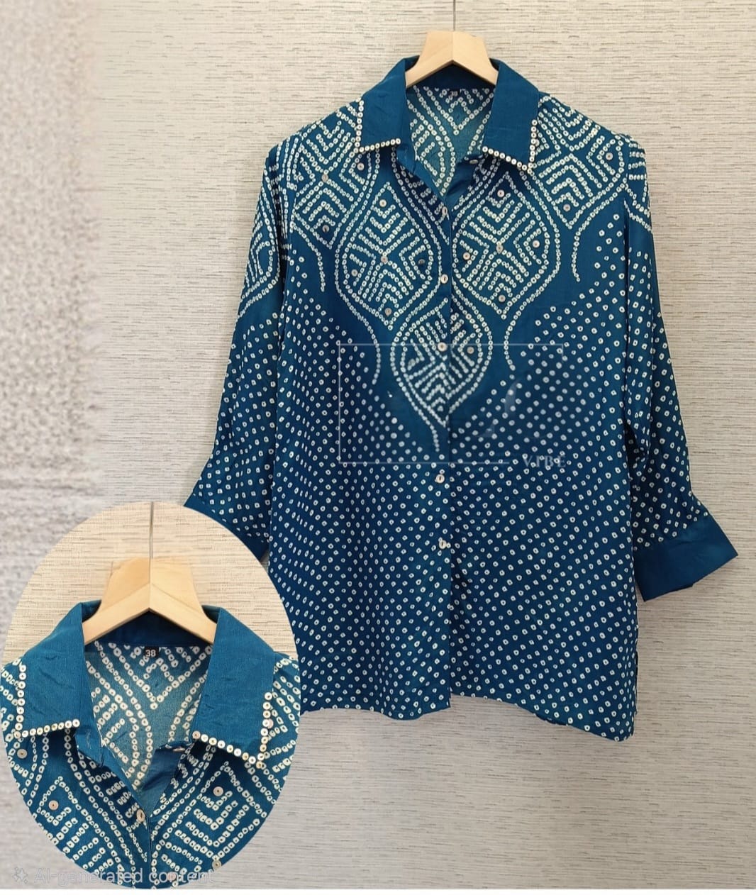 Pure crape bandani print shirt (B503)
