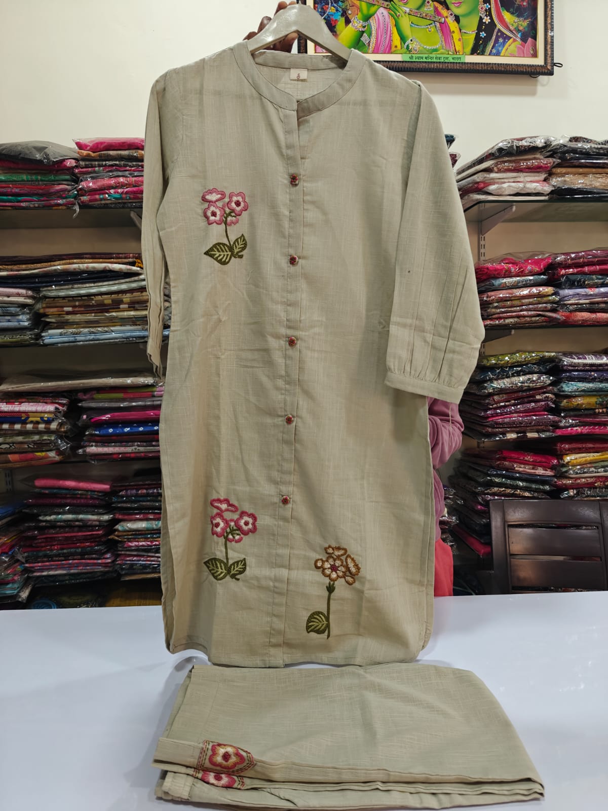 Light mud linen cordset (P1647)