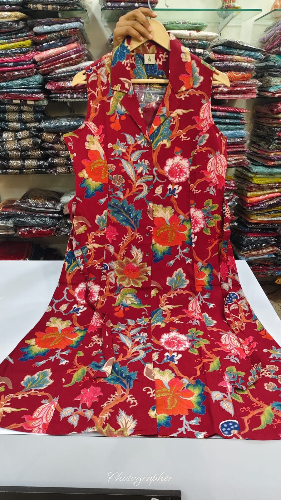 Pure cotton with optional half sleeves one piece dress (A1920)