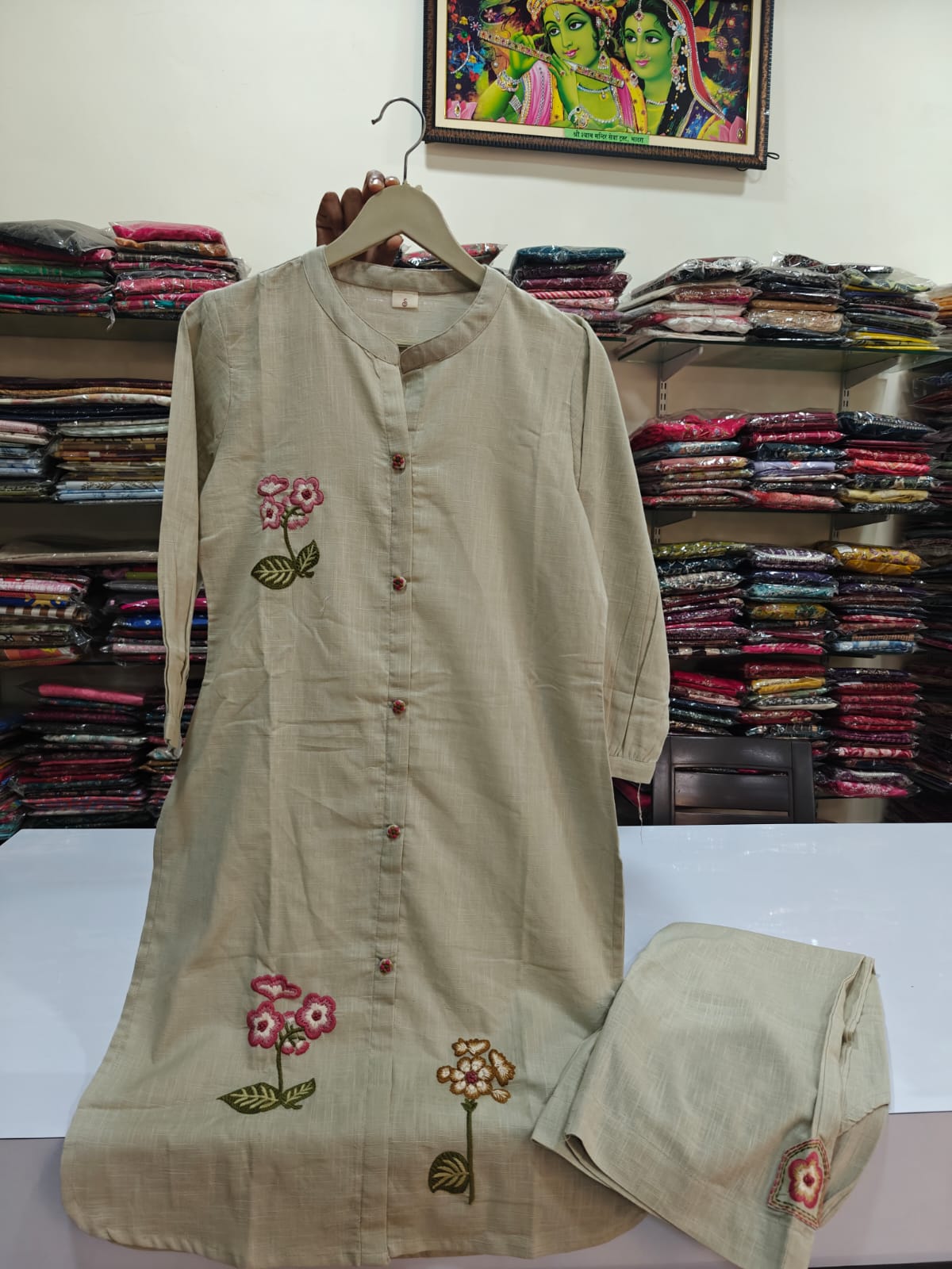 Light mud linen cordset (P1647)