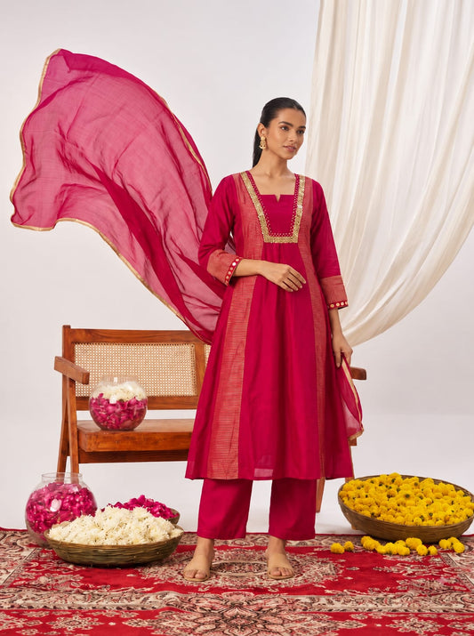 Muslin with mul lining three piece set (C817)