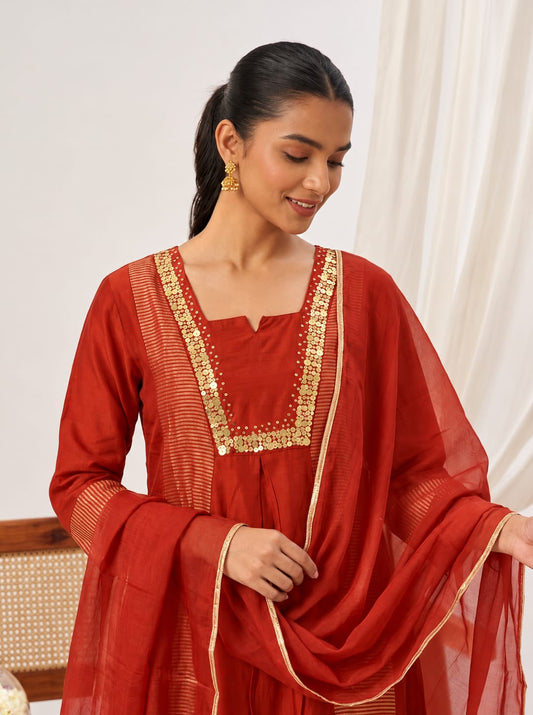 Muslin with mul lining three piece set (C816)