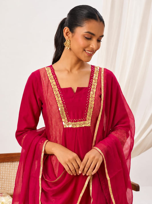 Muslin with mul lining three piece set (C817)