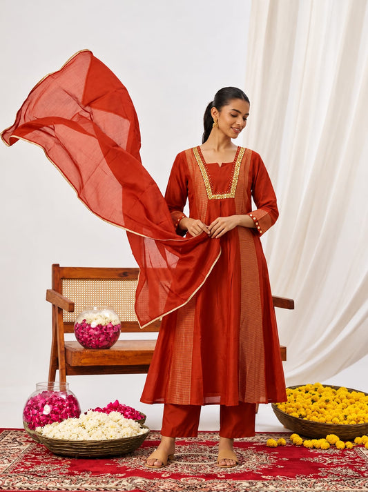 Muslin with mul lining three piece set (C816)