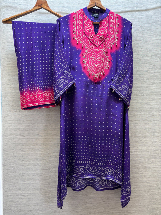 Pure crape bandani print smart two piece cordset (C814)