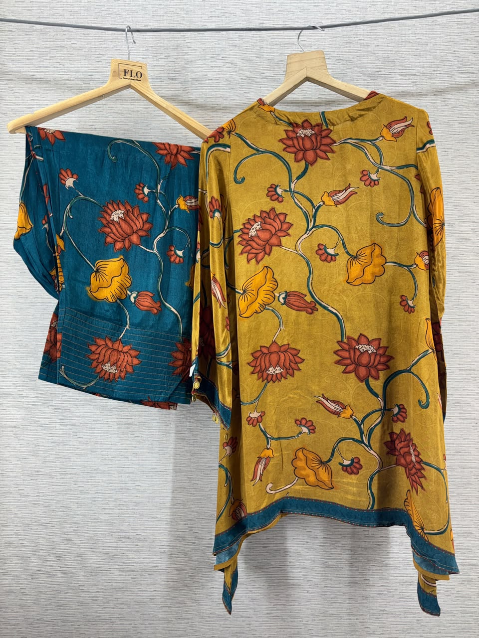 Pure crape kalamkari print with farshi salwar smart two piece cordset (C827)