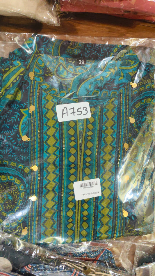 Paisaly print pure silk top (A753)