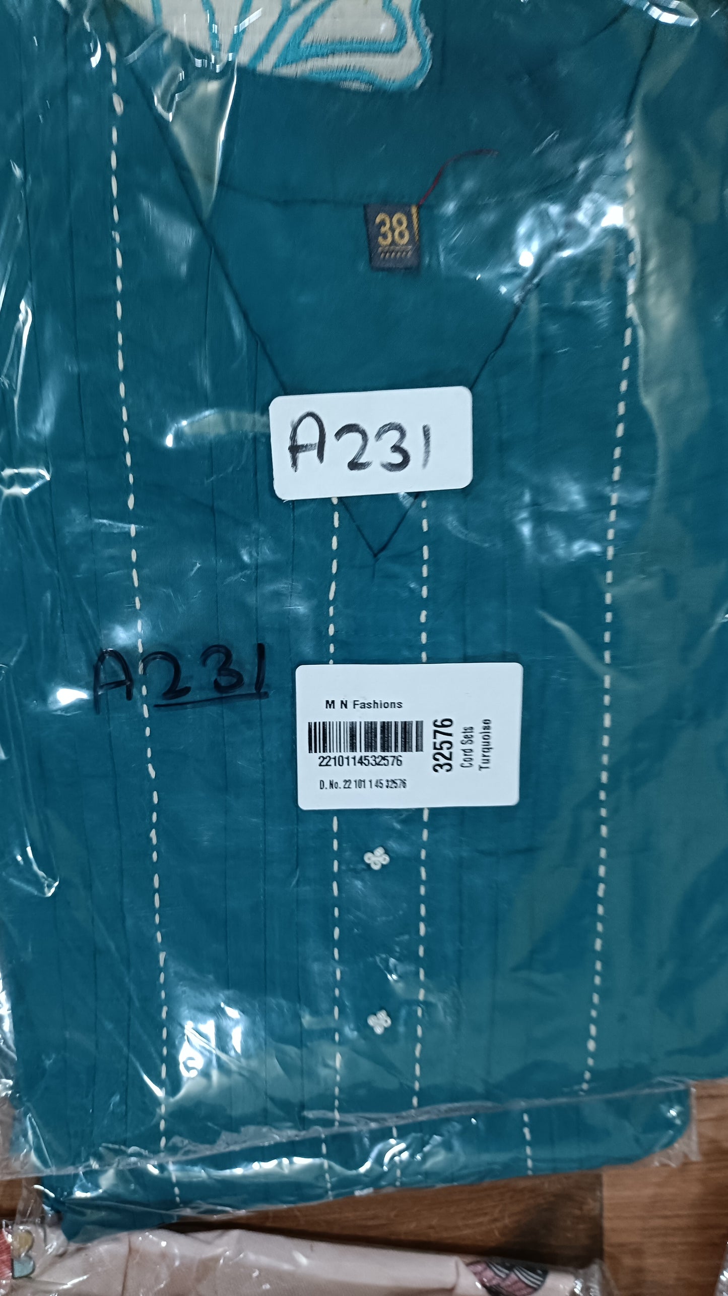 Sky blue pure cotton two piece cordset (A231)