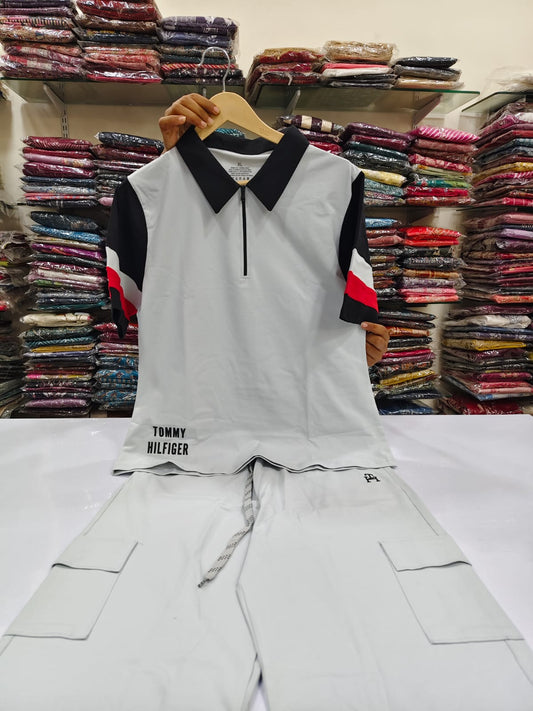 Cotton lycra two piece gym wear (N47)
