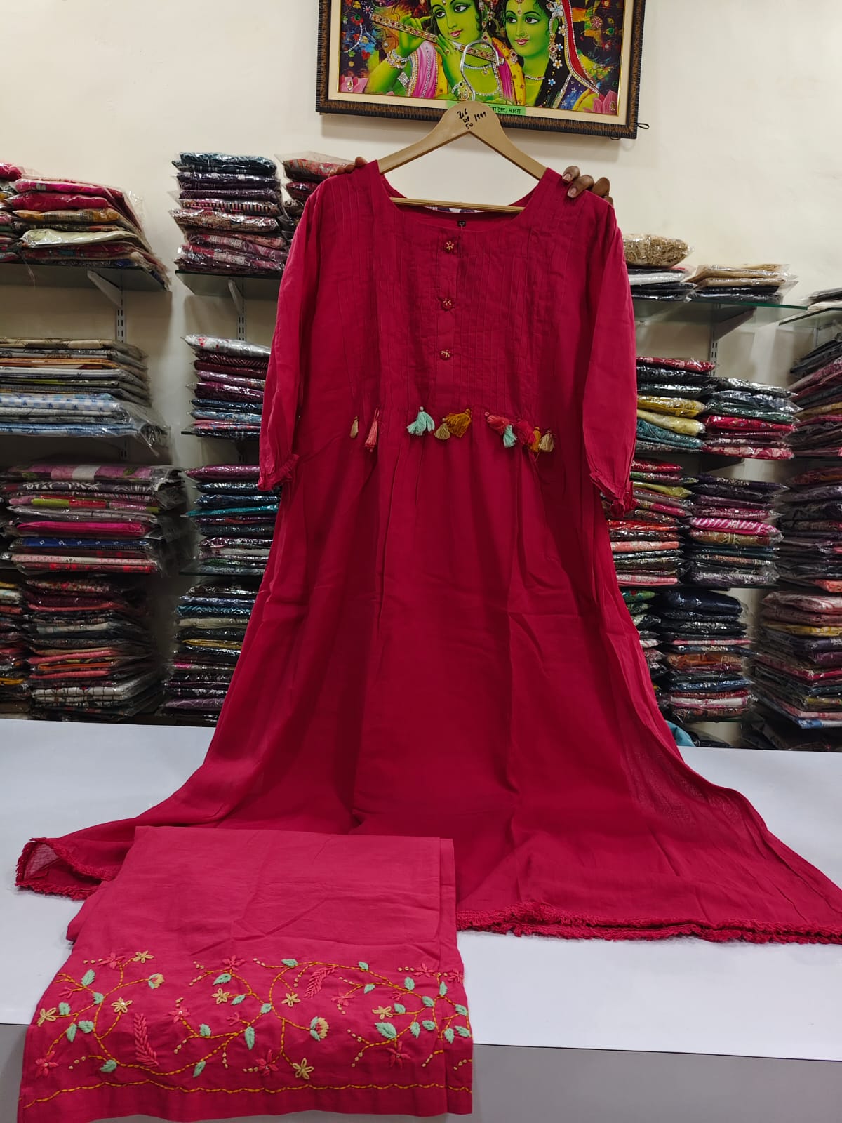 Pink pure cotton two piece cordset (A147)