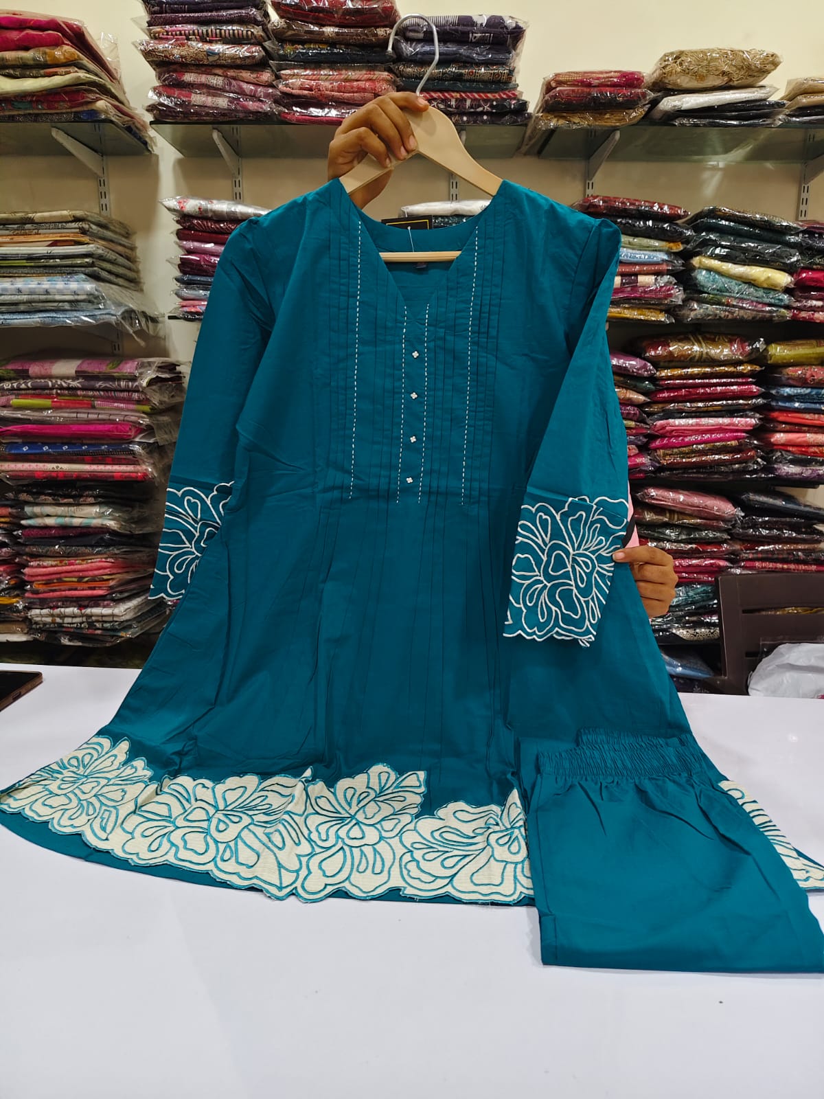 Sky blue pure cotton two piece cordset (A231)