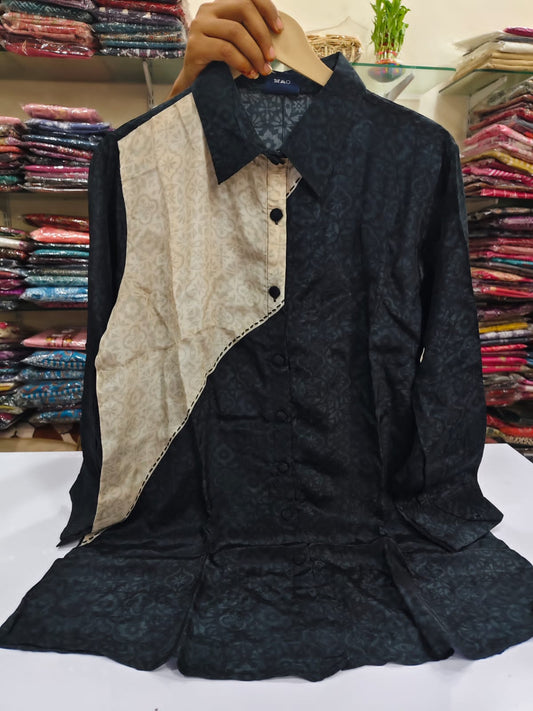 Black crape shirt (A192)