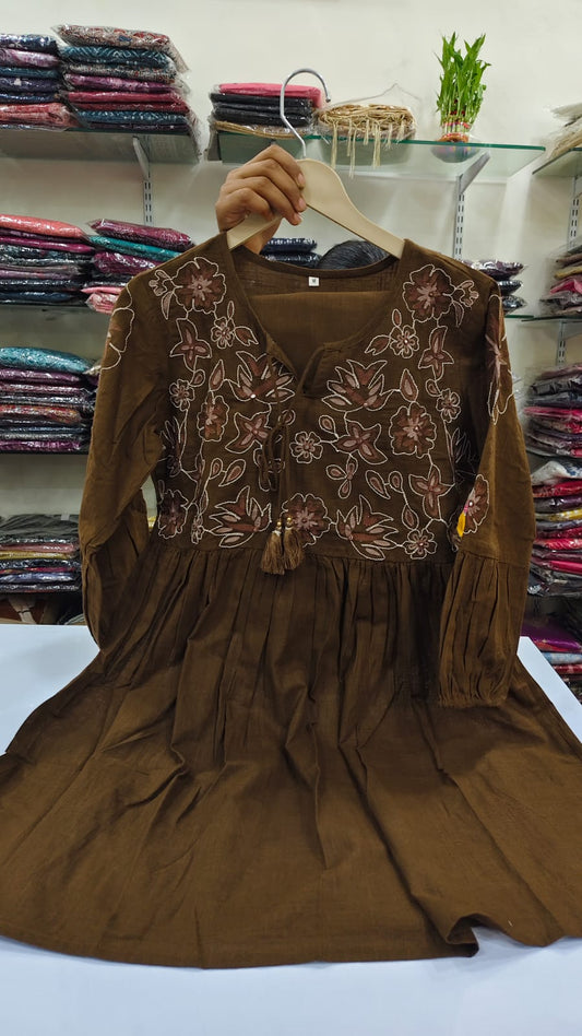 Brown fully thread work two piece cordset (A560)