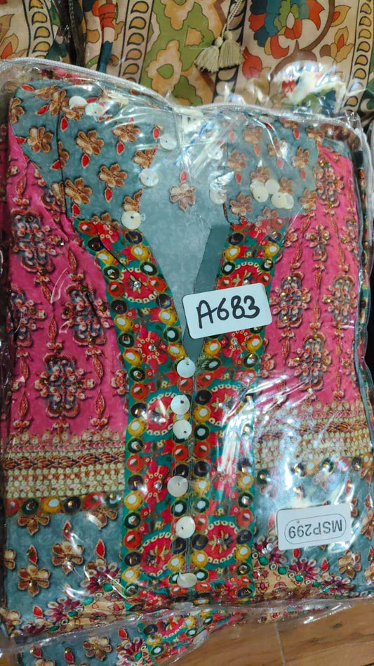 Pure crape Designer two piece cordset (A683)