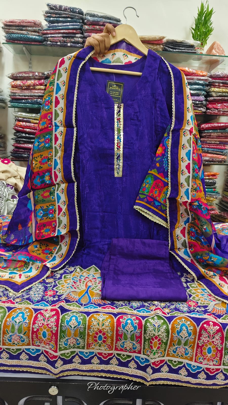 Purple silk three piece set (A522)