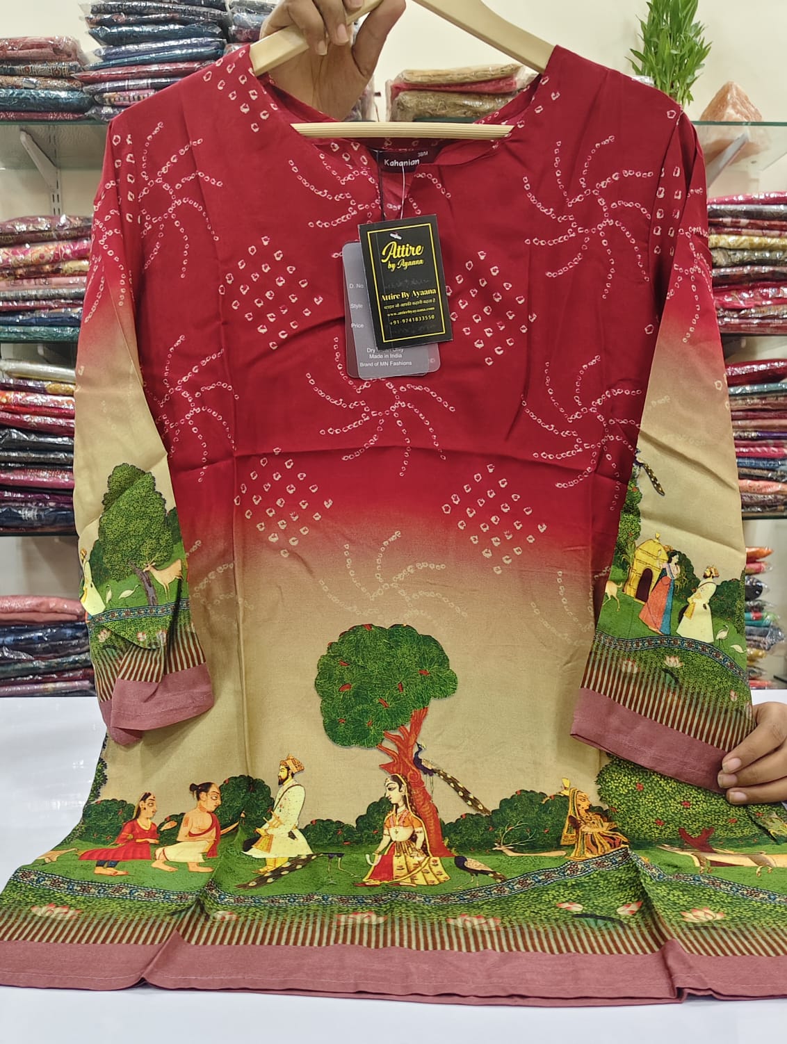 Mahroon pichwai pure mul silk only top (A751)