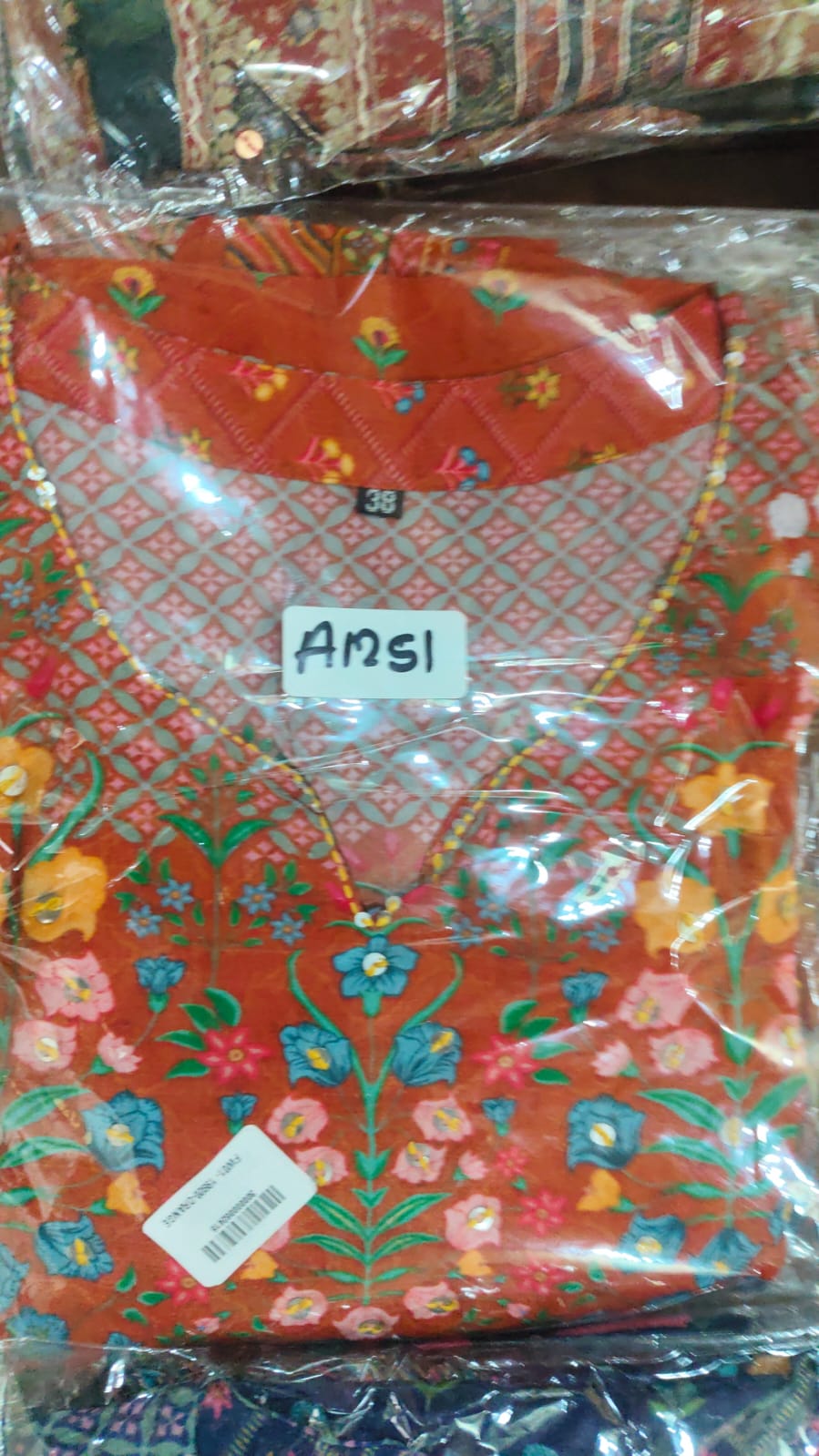 Pure crape with coin detailing three piece set (A1251)