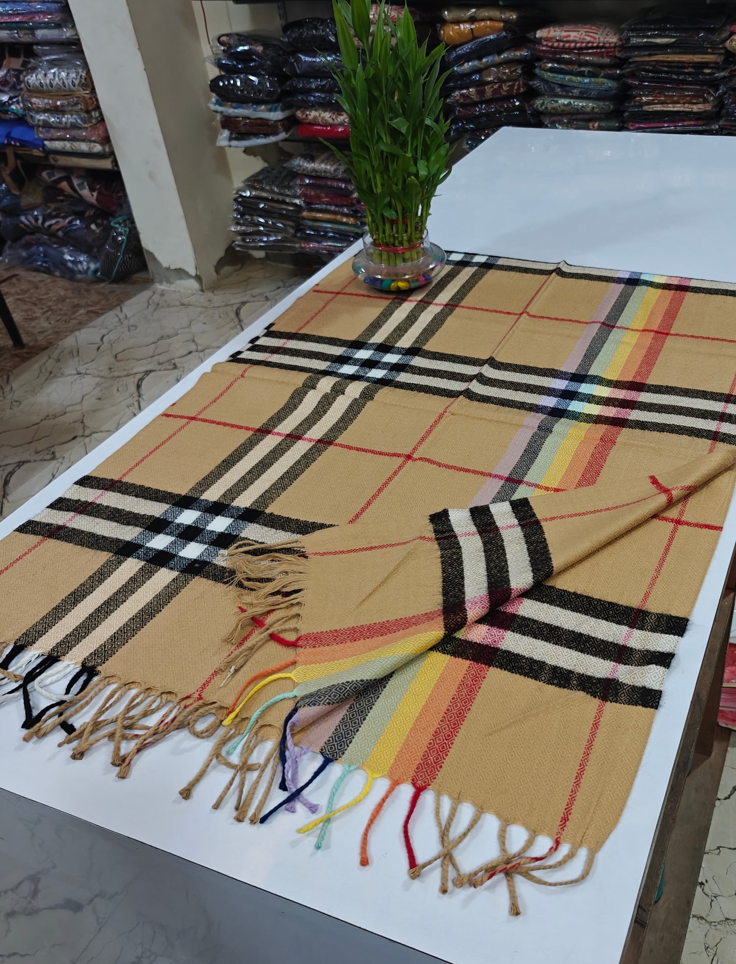 Pure imported Burberry print warm stole (Z17)