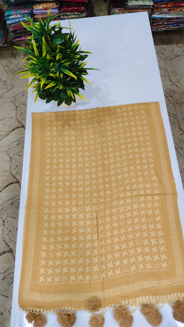 Premium super soft warm stole with pompom (Z25)