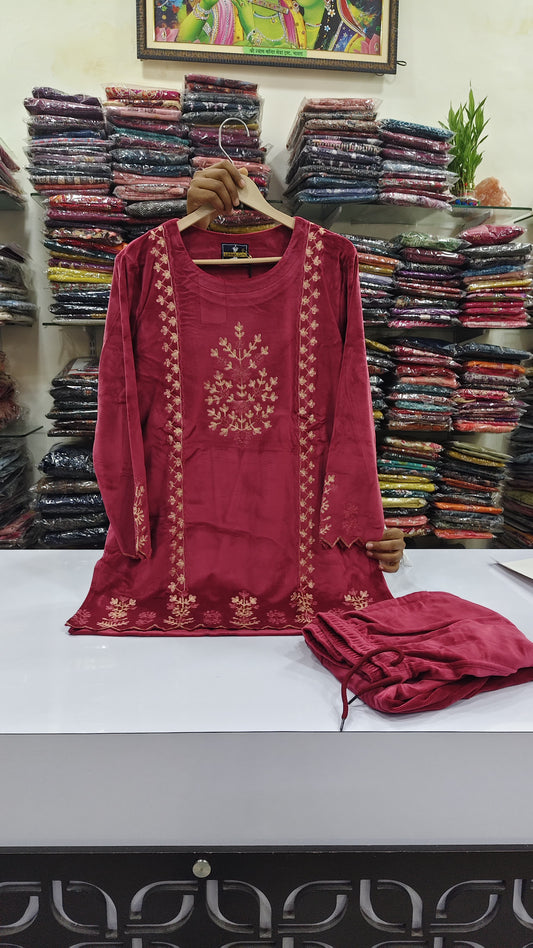 Velvet cortrize embroidered cordset(Z29)