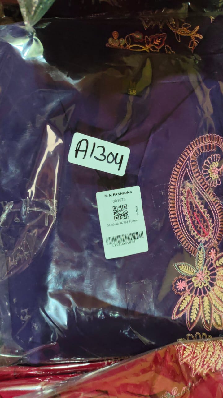 Purple pure Muslin three piece set (A1304)