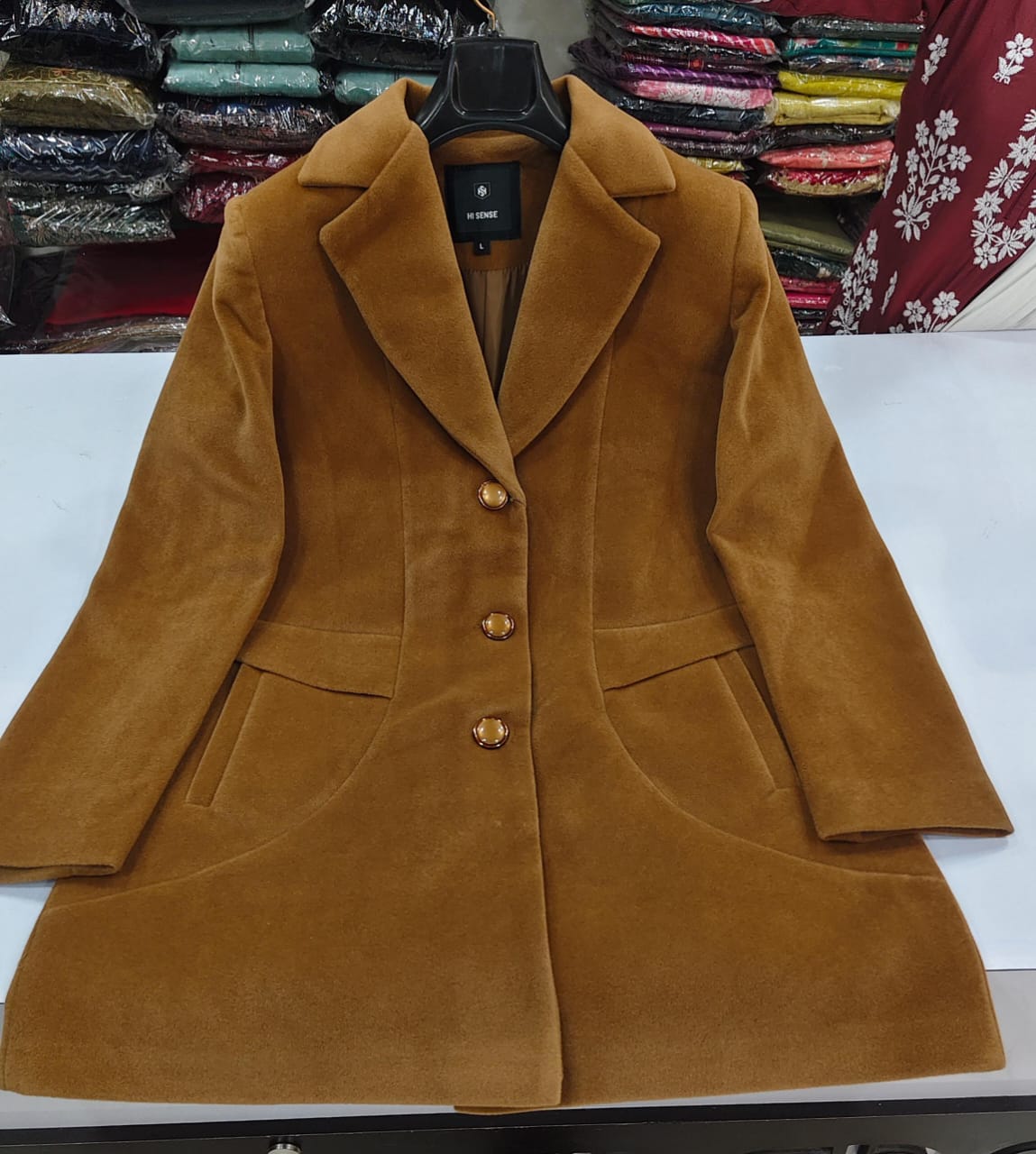 Premium pure wool blend warm long blazer (B9)