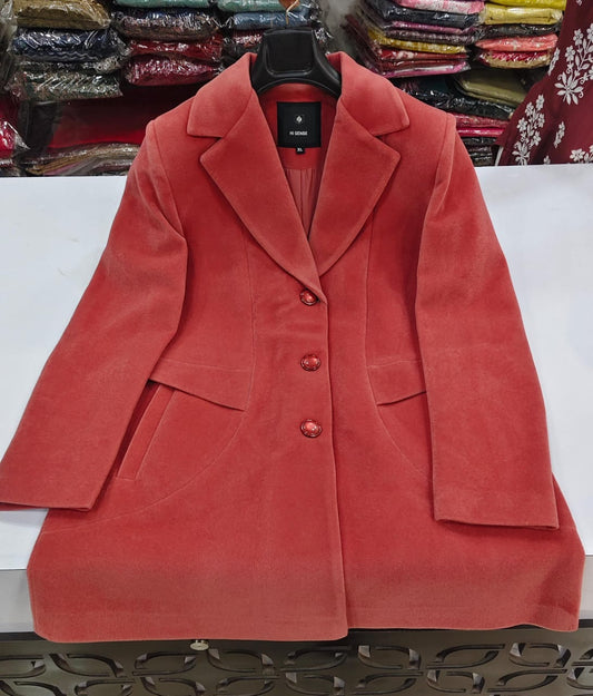 Premium pure wool blend warm long blazer (B9)