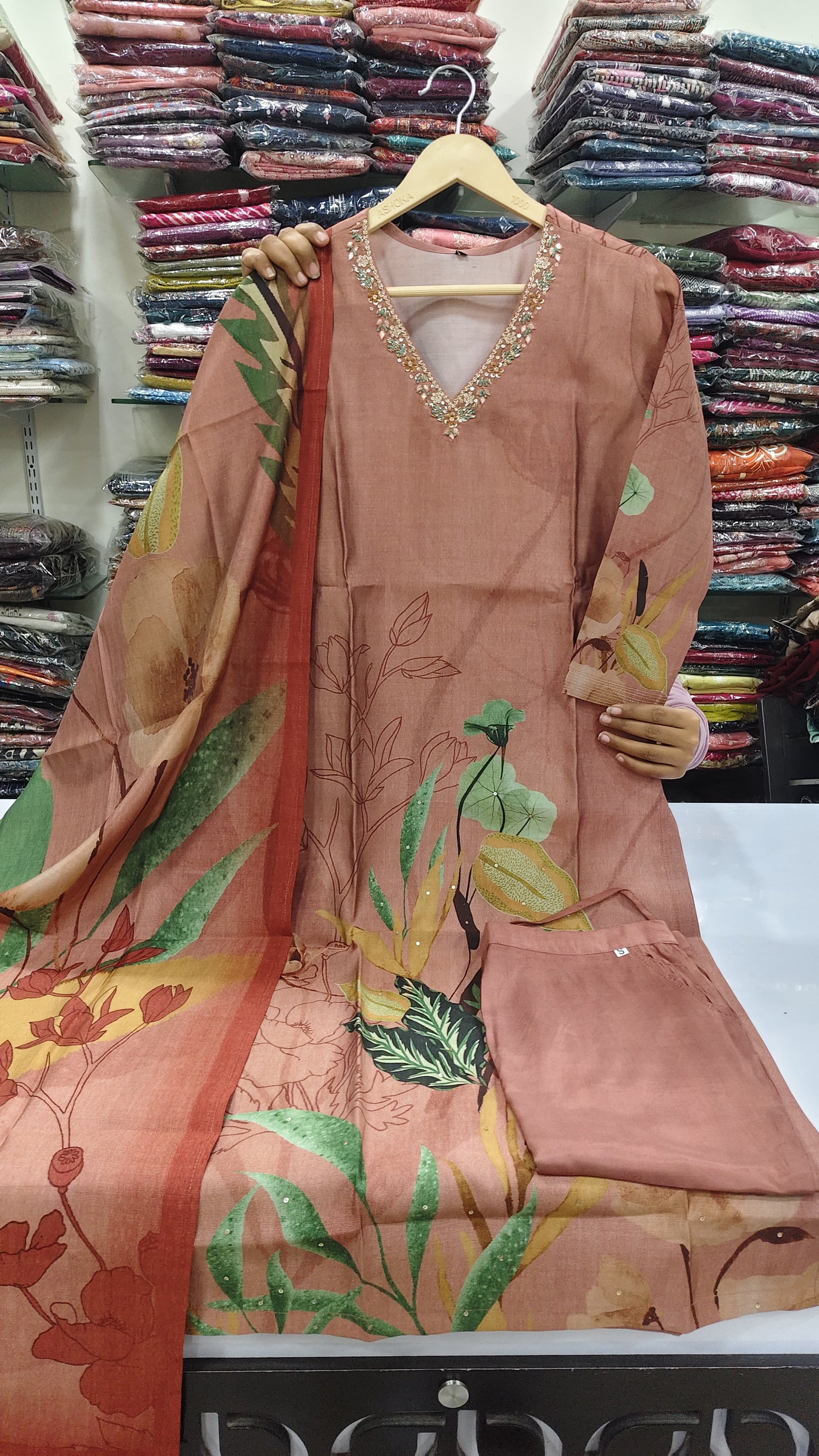 Pure muslin three piece set (A1480)