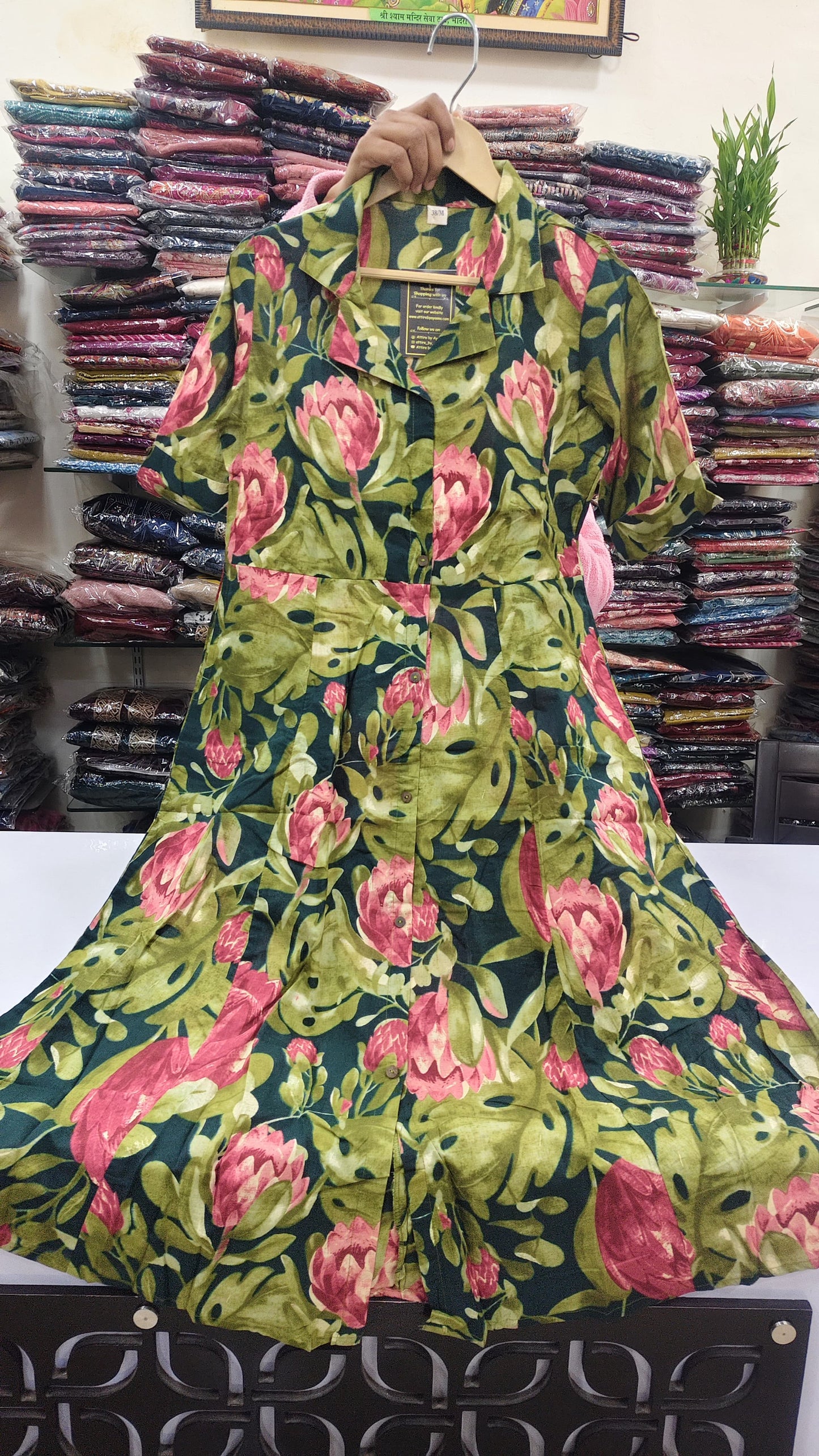 Pure cotton one piece dress (A1577)