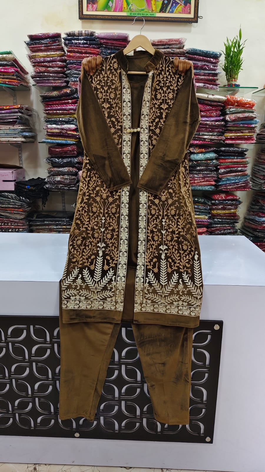 Premium velvet detachable shrug two piece set( B43)