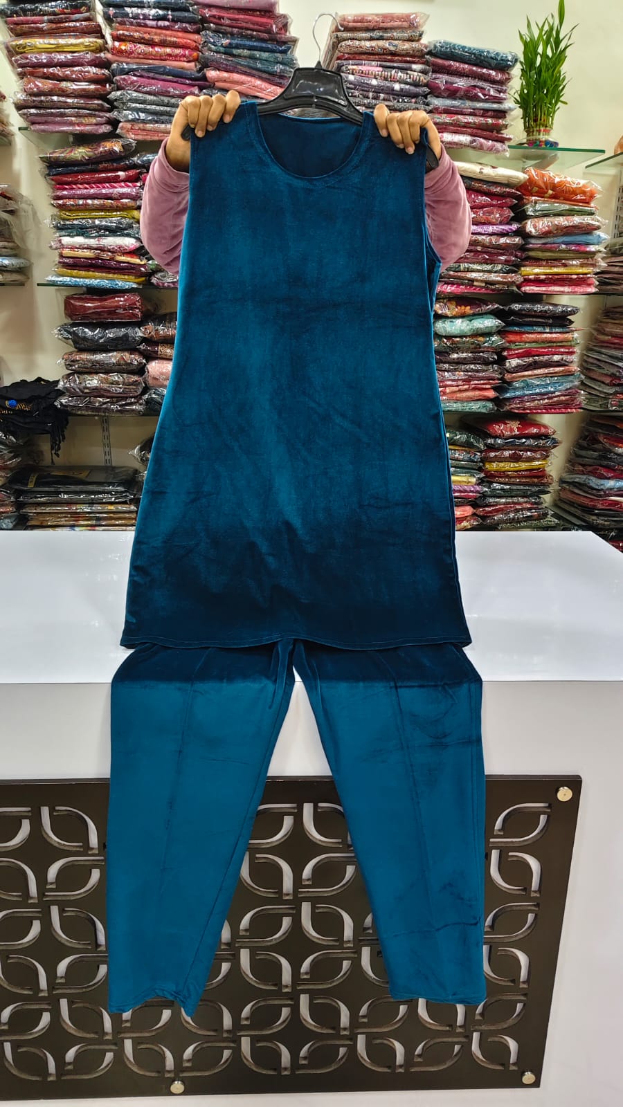 Premium velvet detachable shrug two piece set( B43)
