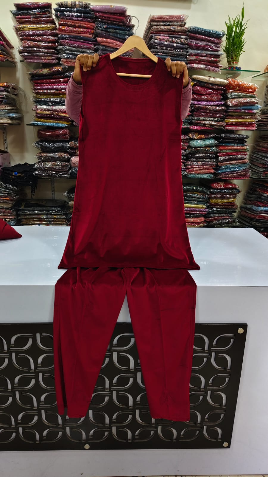 Premium velvet detachable shrug two piece set( B43)