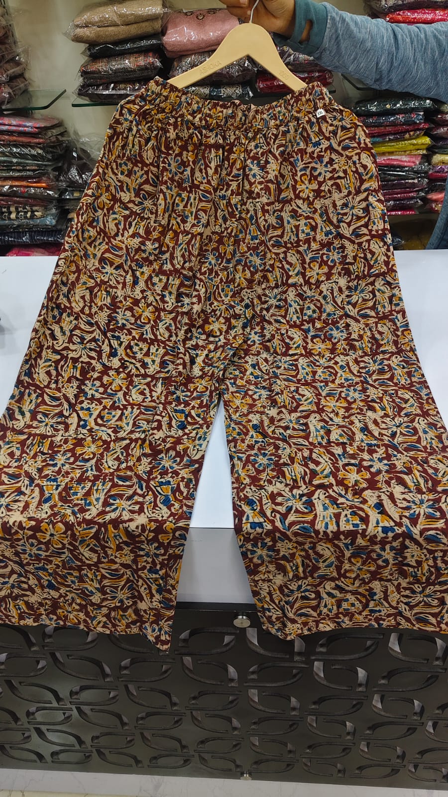 Pure cotton kalamkari plazo (A1775)