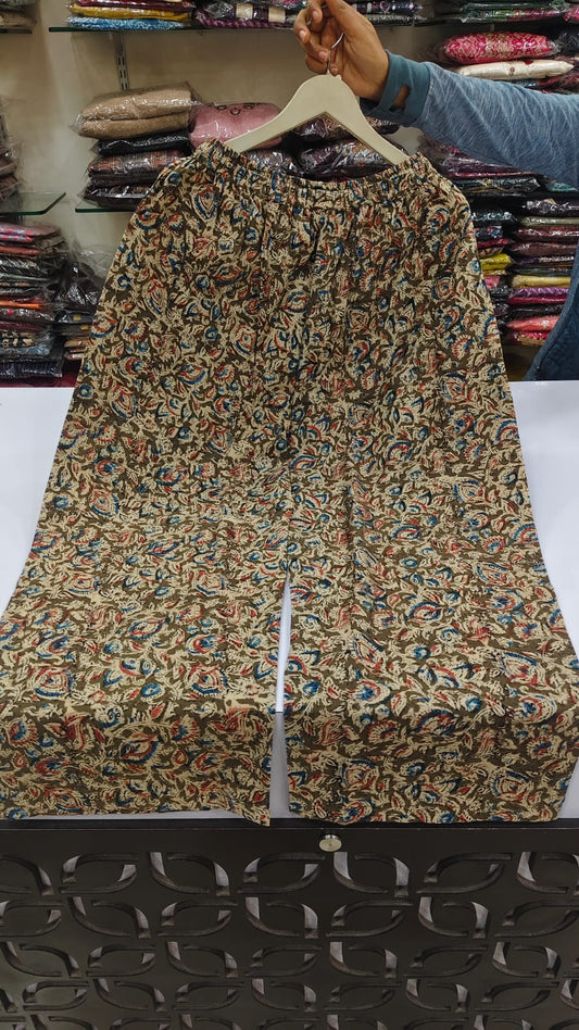 Pure cotton kalamkari plazo (A1774)